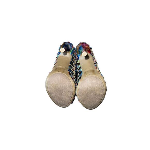 Zigi Cage Heels Ankle Boot Duran Pumps Size 6 Zip Stiletto Rainbow Watercolor - Picture 14 of 14